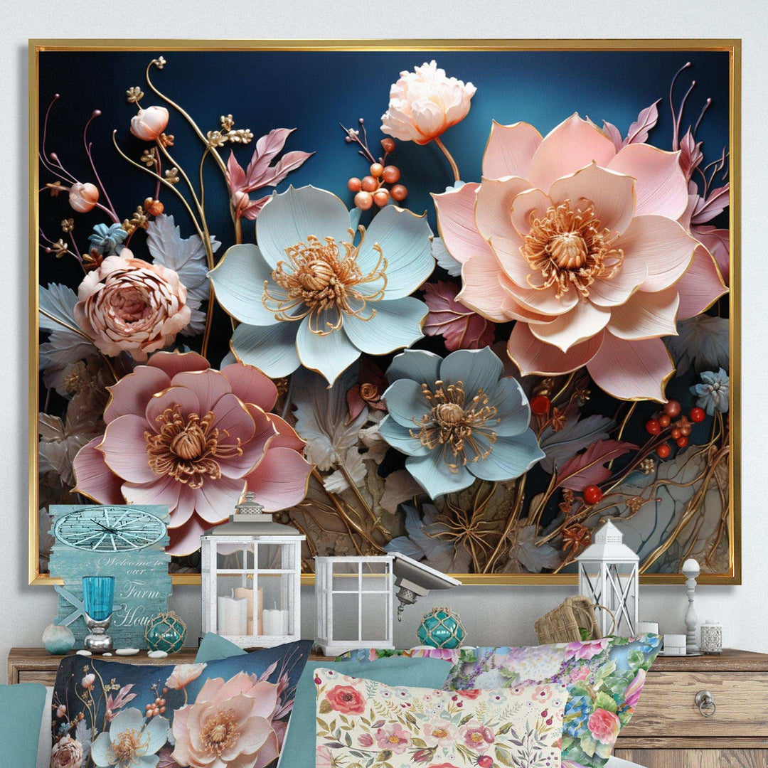 Blue Enchanted Gardens I - Modern Wall Art Prints