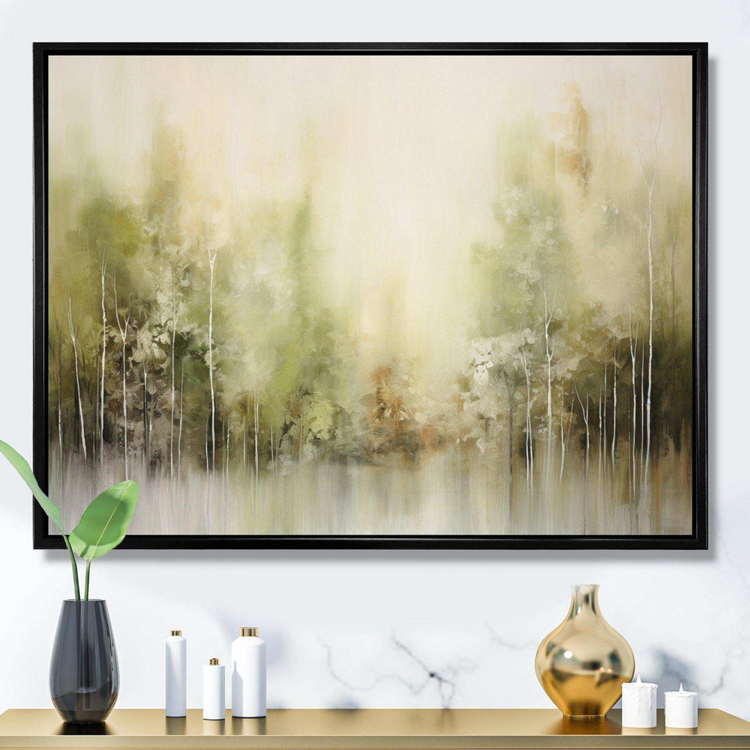 Beige Ethereal Forest I - Modern Living Room Wall Decor