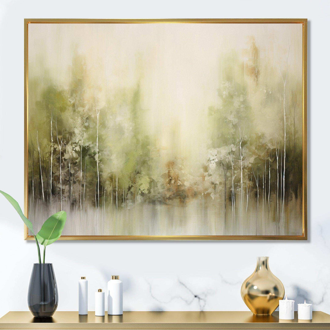 Beige Ethereal Forest I - Modern Living Room Wall Decor