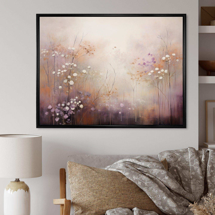 Beige Ethereal Forest II - Modern Bedroom Wall Art