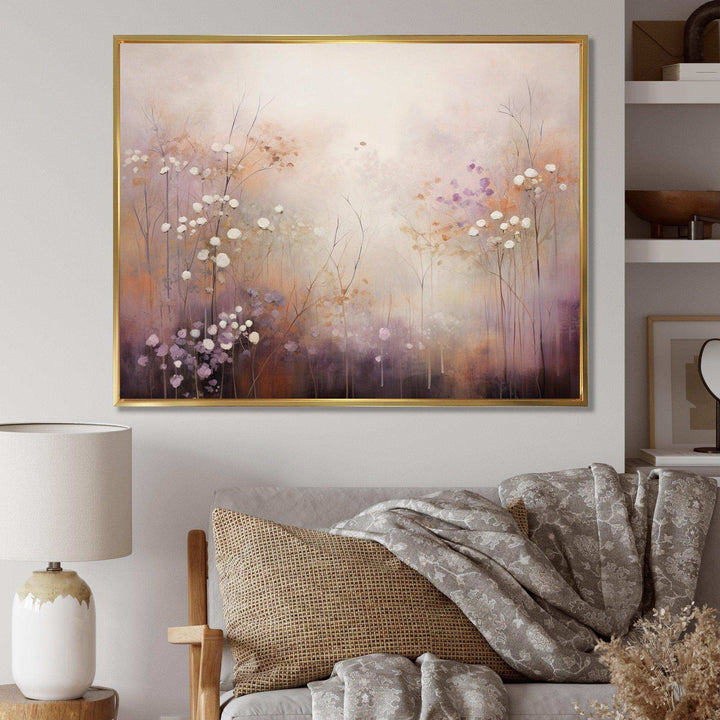 Beige Ethereal Forest II - Modern Bedroom Wall Art