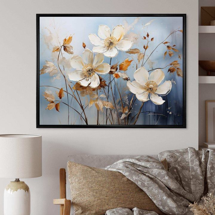 Blue Muted Botanicals I - Modern Bedroom Wall Art