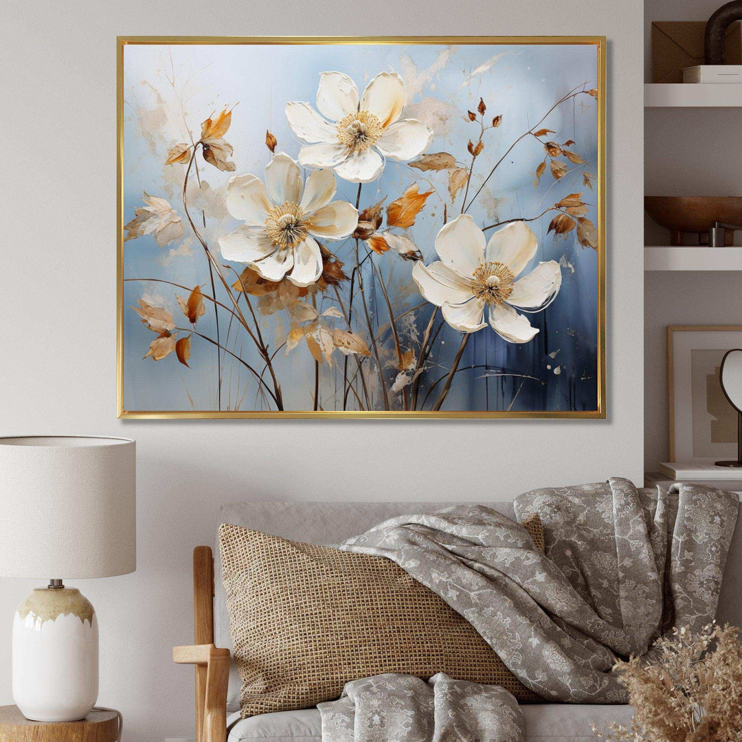 Blue Muted Botanicals I - Modern Bedroom Wall Art