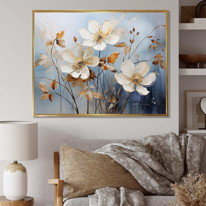 Blue Muted Botanicals I - Modern Bedroom Wall Art