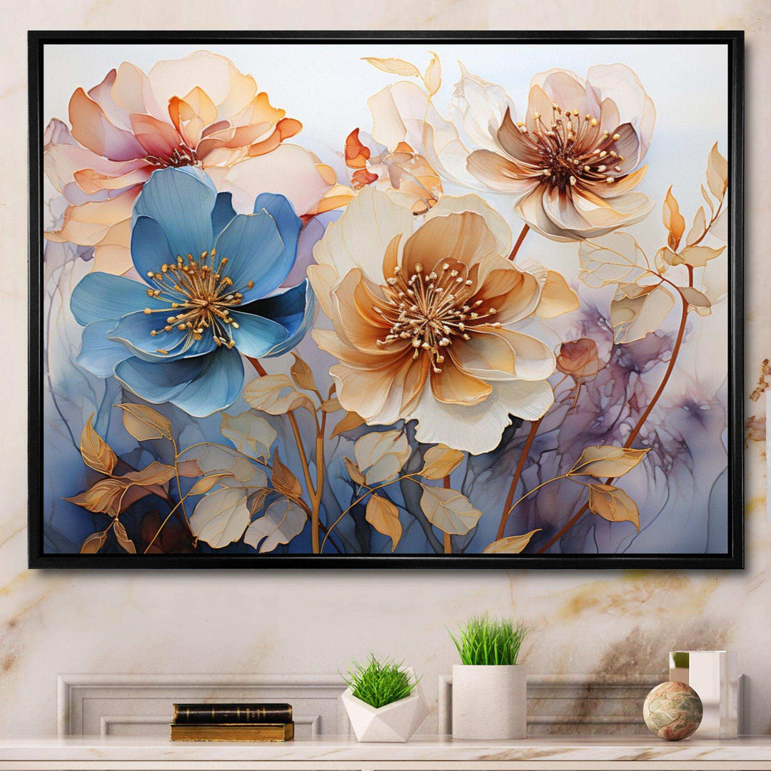 Blue Mystical Blooms - Modern Wall Art Prints