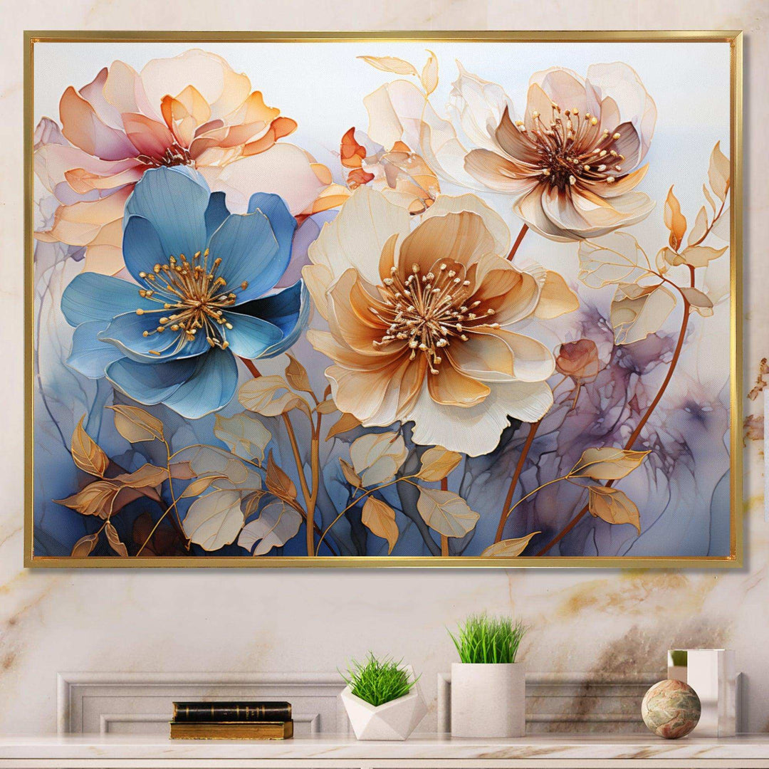 Blue Mystical Blooms - Modern Wall Art Prints