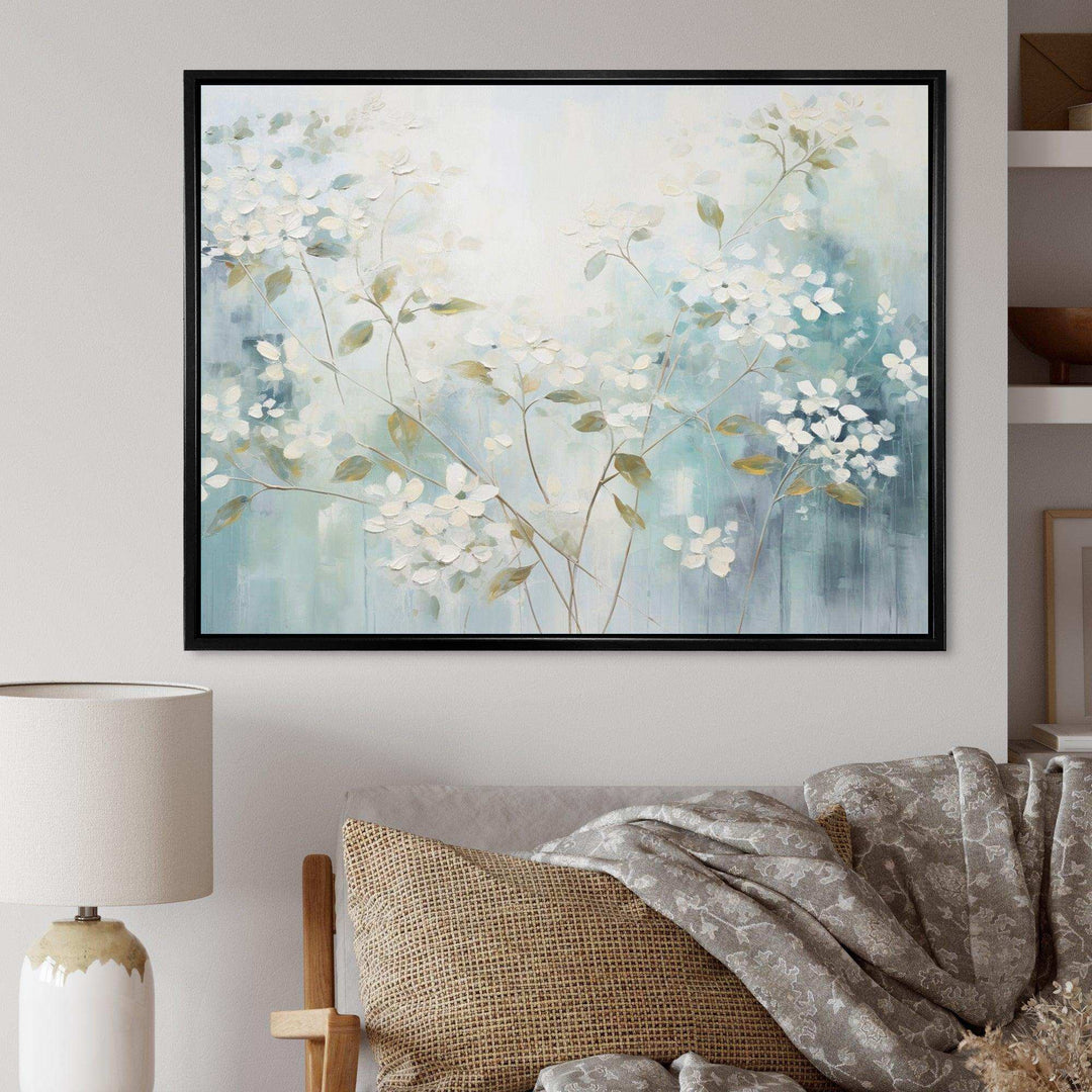 Blue Tranquil Gardens I - Modern Living Room Wall Decor