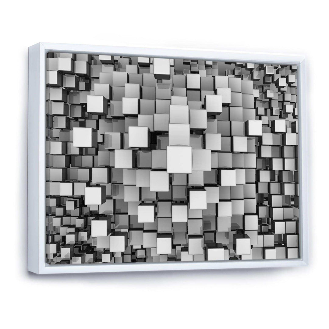 Black and Grey Cubes - Modern Living Room Wall Decor