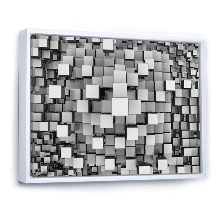 Black and Grey Cubes - Modern Living Room Wall Decor