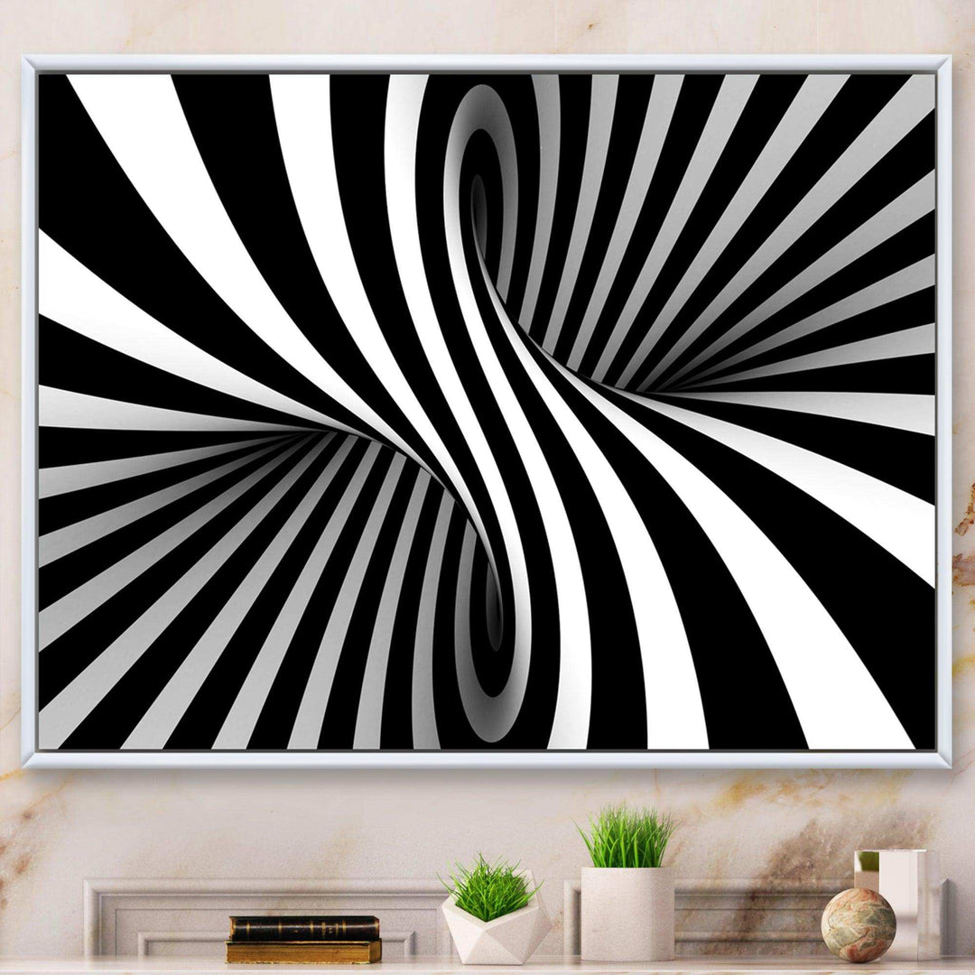 Black and White Spiral - Modern Bedroom Wall Art