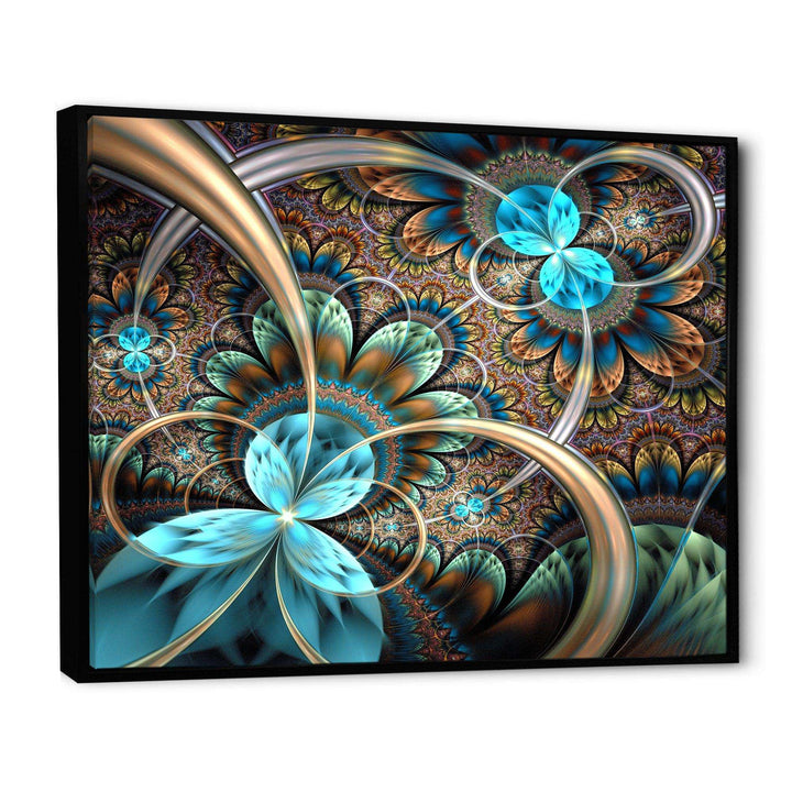 Light Blue Fractal Flower - Modern Bedroom Wall Art