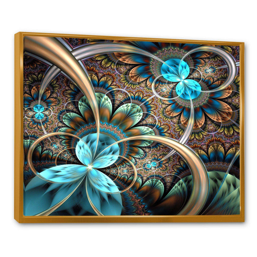 Light Blue Fractal Flower - Modern Bedroom Wall Art