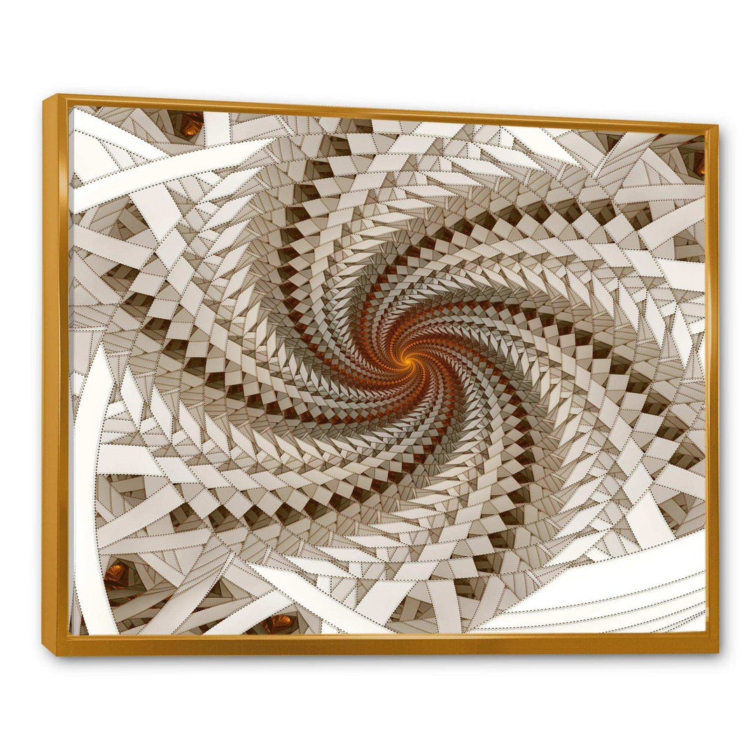 White Fractal Spiral Pattern - Modern Canvas Wall Art