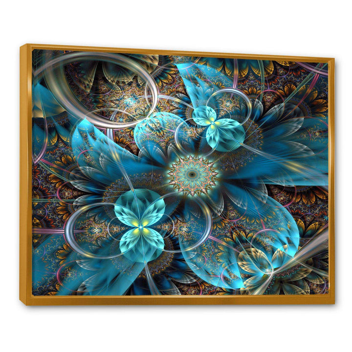 Fractal Blue Flowers - Modern Bedroom Wall Art
