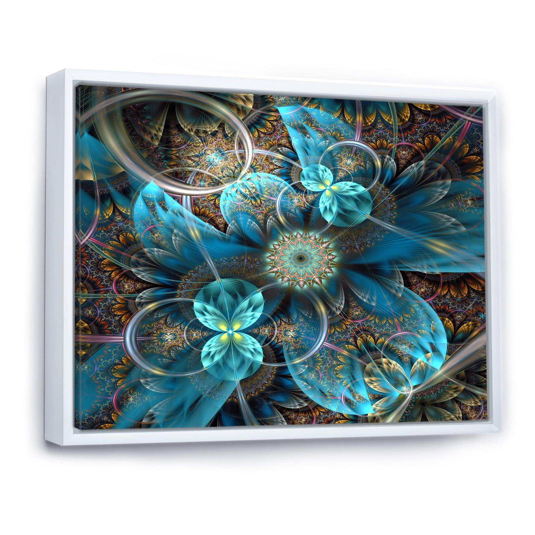 Fractal Blue Flowers - Modern Bedroom Wall Art