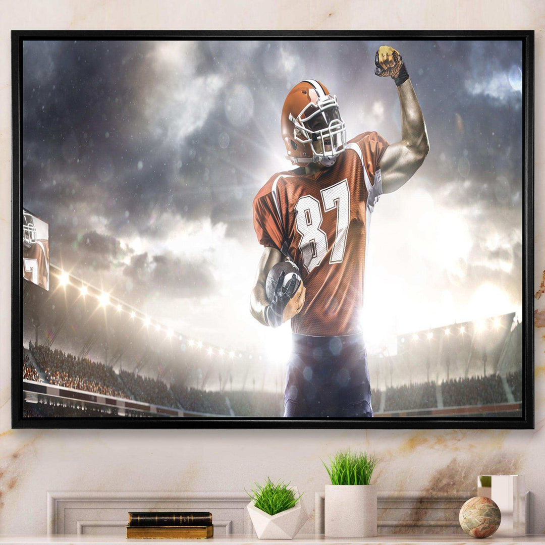 American Footballer on Stadium