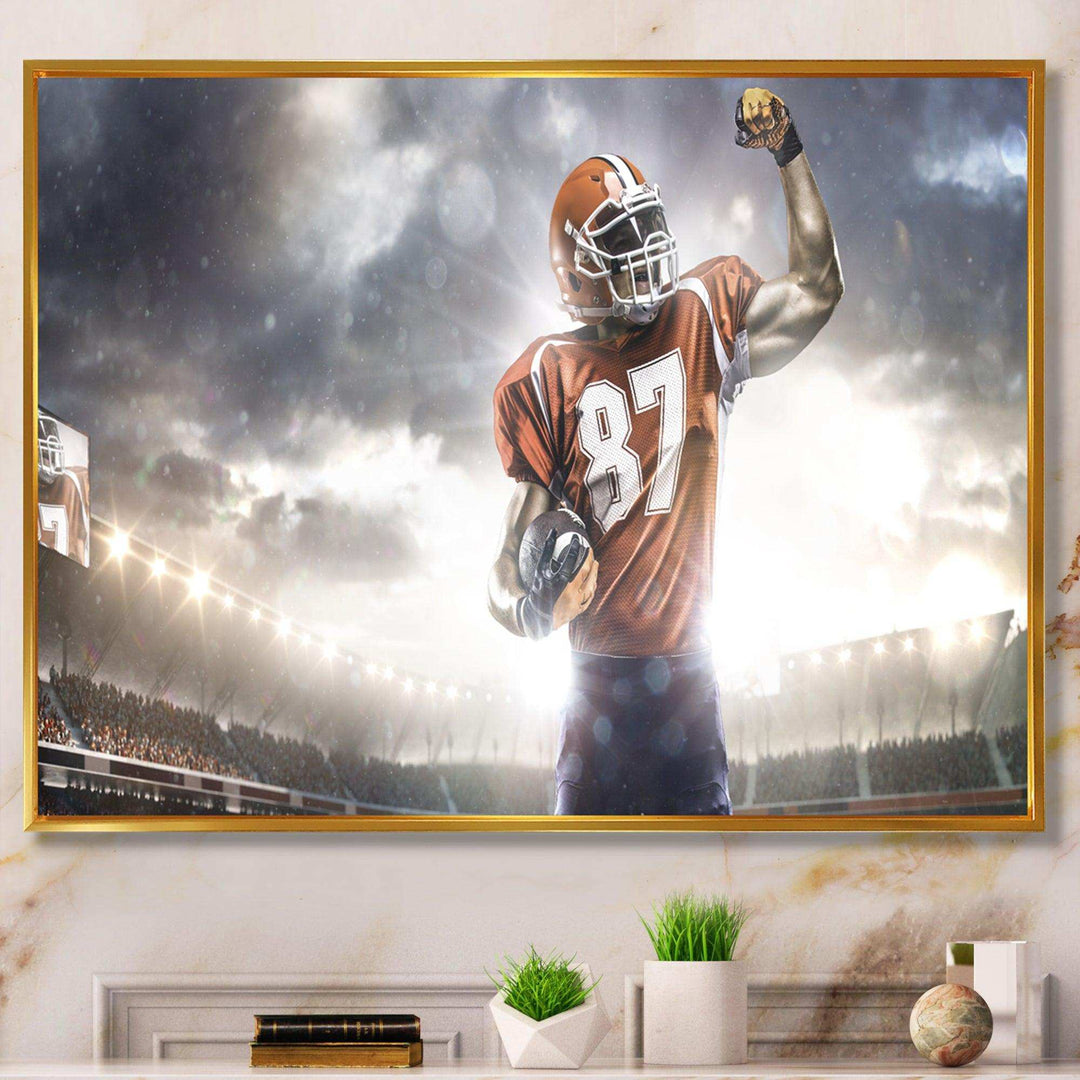 American Footballer on Stadium