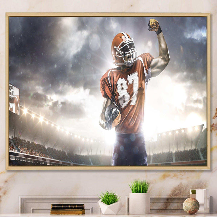 American Footballer on Stadium