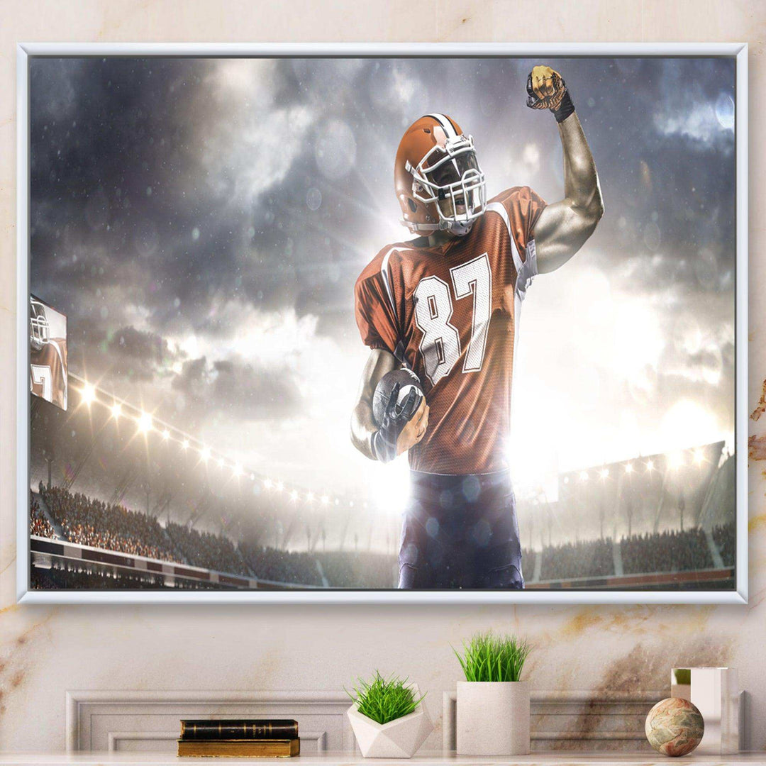 American Footballer on Stadium
