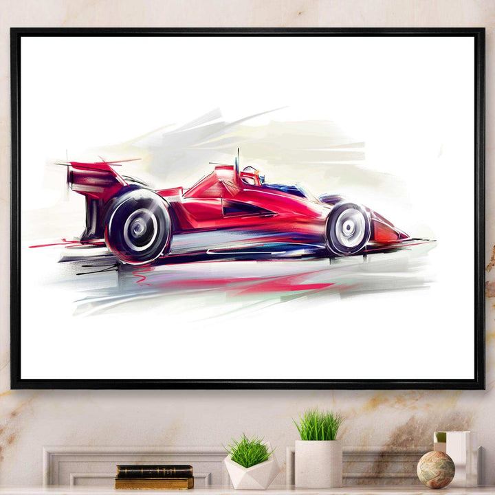 Red Formula One Car