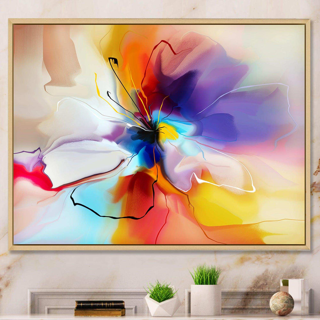 Creative Flower in Multiple Colors - Modern Bedroom Wall Art