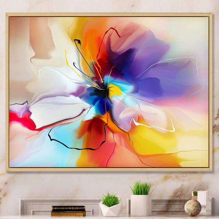 Creative Flower in Multiple Colors - Modern Bedroom Wall Art