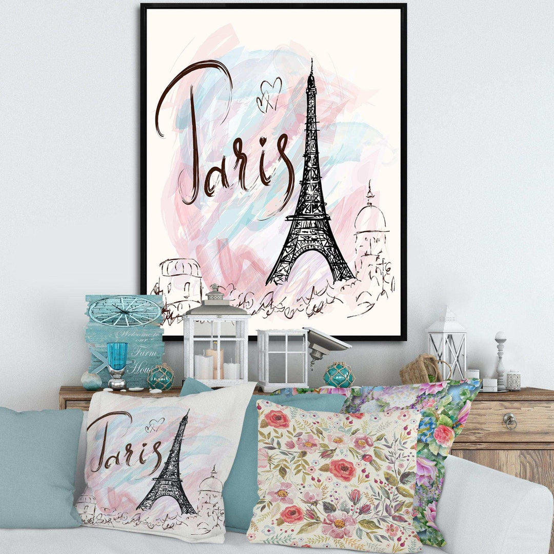 with Paris Eiffel Tower - French Country Living Room Wall Decor