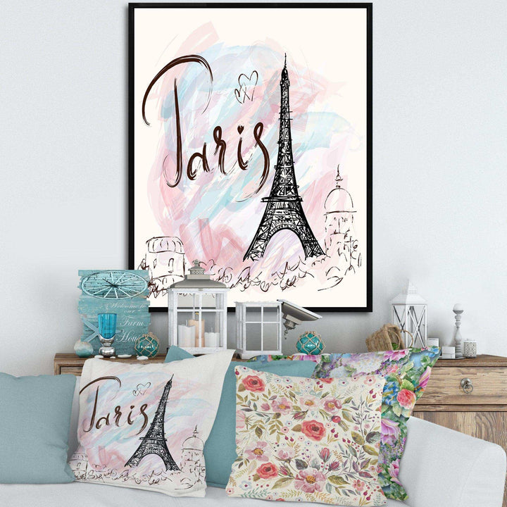 with Paris Eiffel Tower - French Country Living Room Wall Decor
