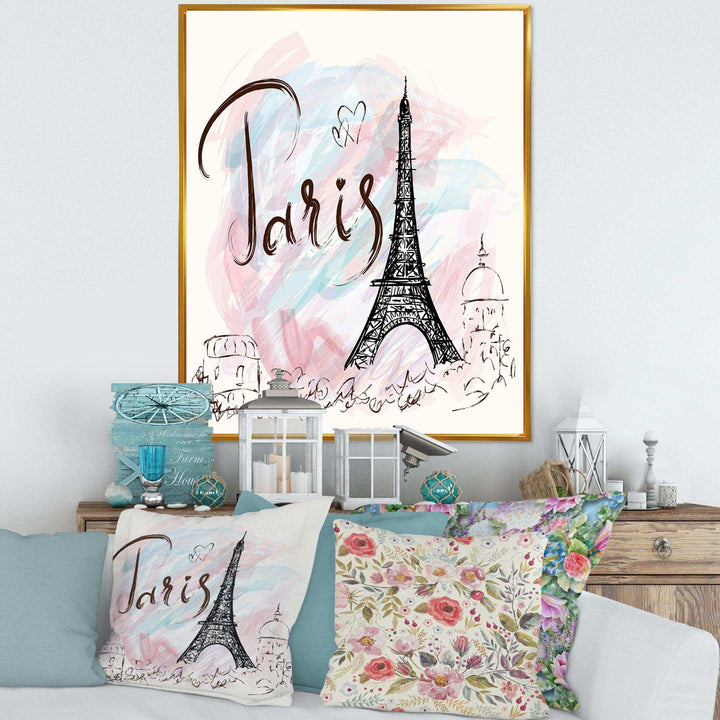 with Paris Eiffel Tower - French Country Living Room Wall Decor