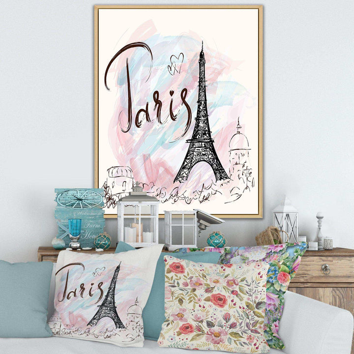 with Paris Eiffel Tower - French Country Living Room Wall Decor