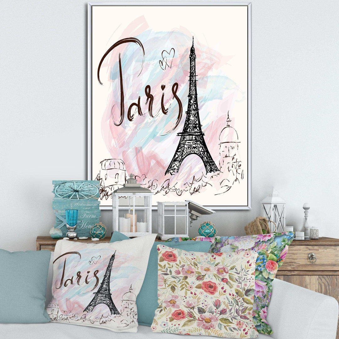with Paris Eiffel Tower - French Country Living Room Wall Decor