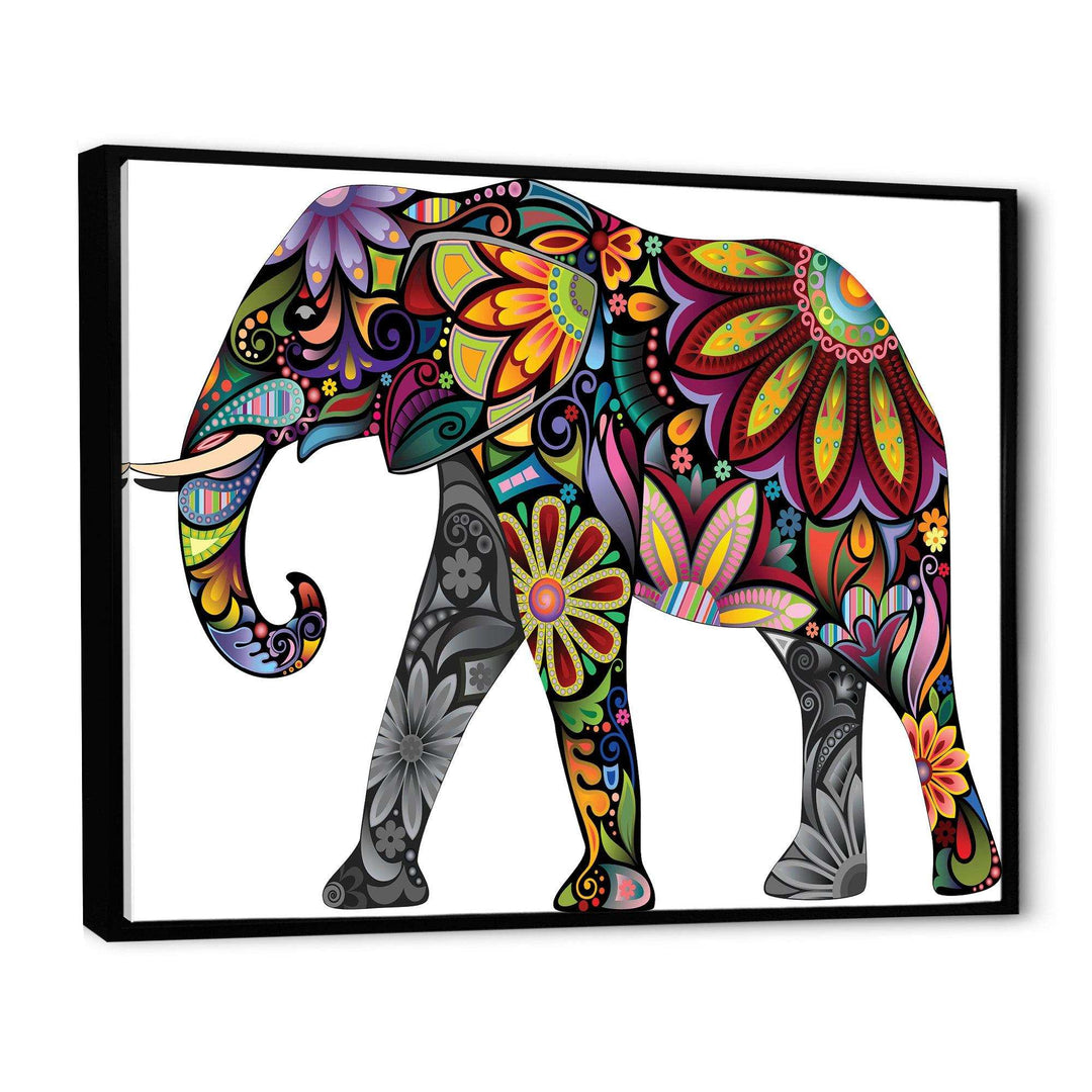 Yellow Cheerful Elephant - Traditional Canvas Wall Art