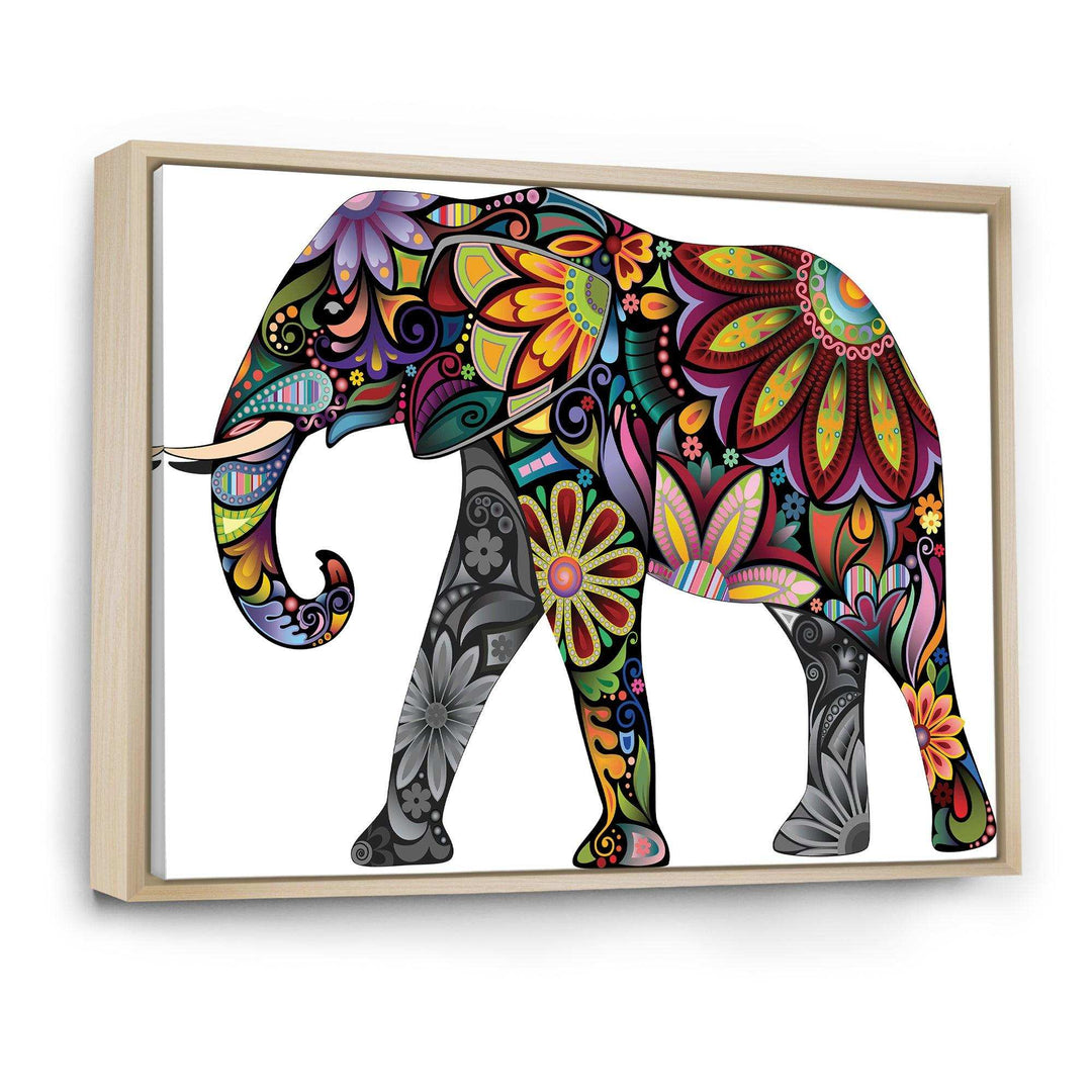 Yellow Cheerful Elephant - Traditional Canvas Wall Art