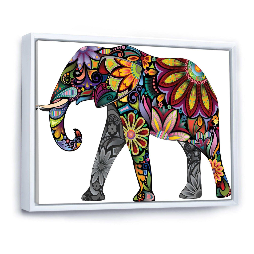 Yellow Cheerful Elephant - Traditional Canvas Wall Art