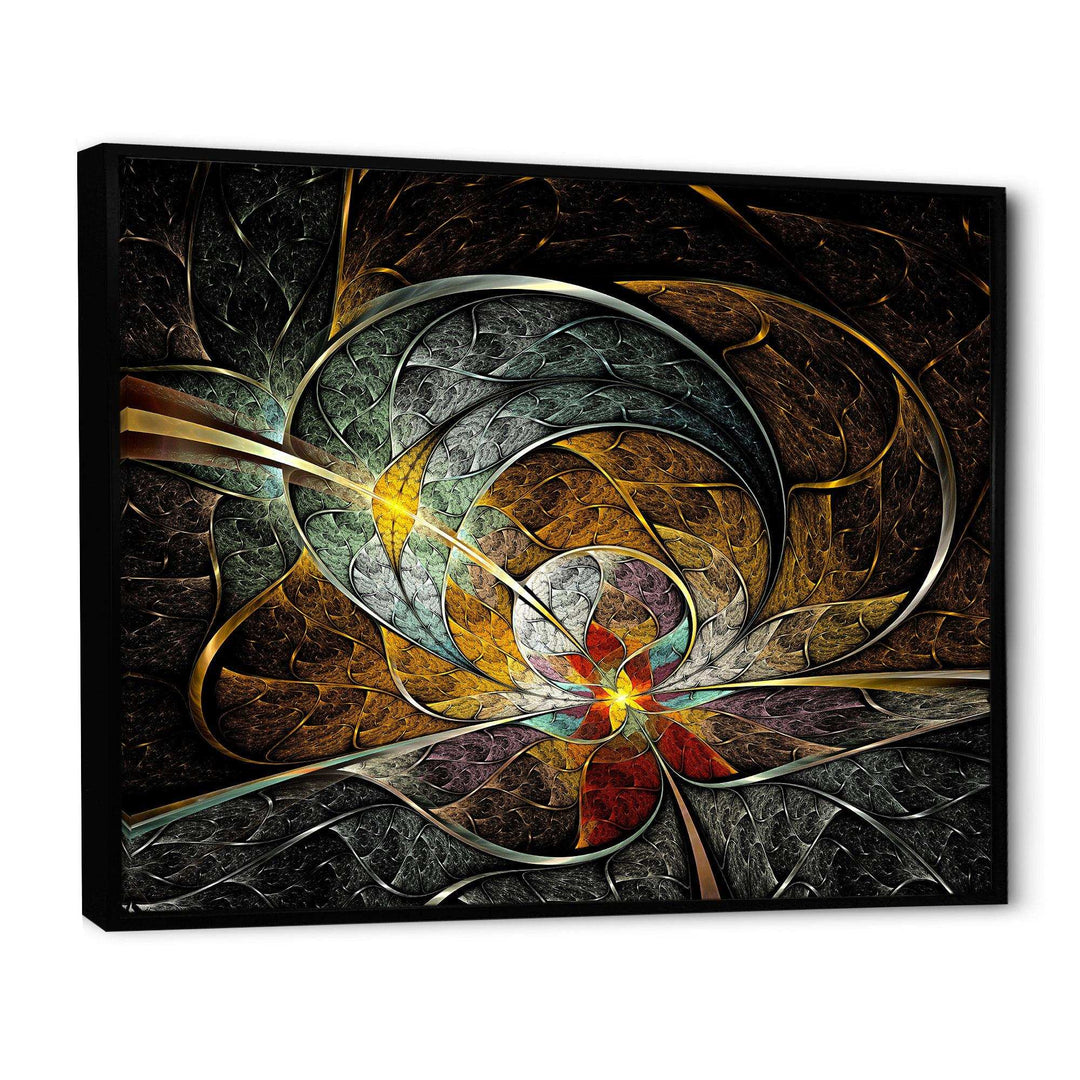 Symmetrical Yellow Digital Art Flower - Modern Wall Art Prints
