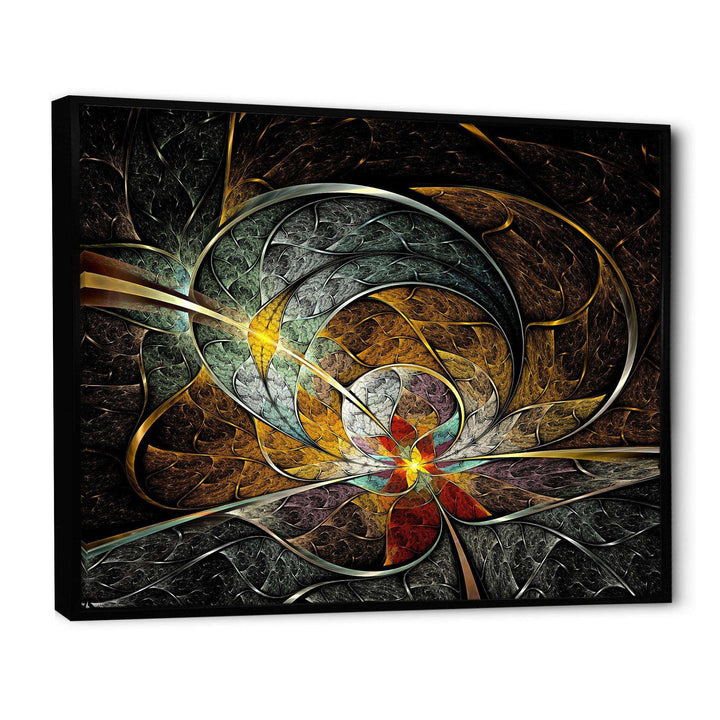 Symmetrical Yellow Digital Art Flower - Modern Wall Art Prints