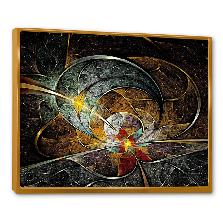 Symmetrical Yellow Digital Art Flower - Modern Wall Art Prints