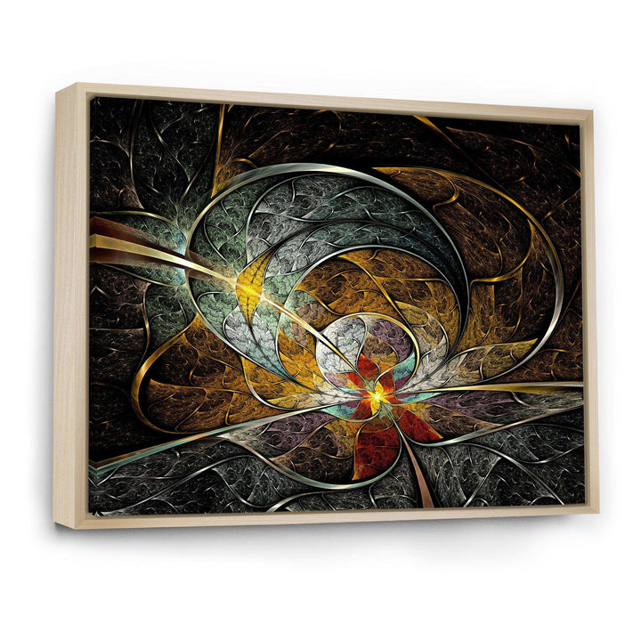 Symmetrical Yellow Digital Art Flower - Modern Wall Art Prints