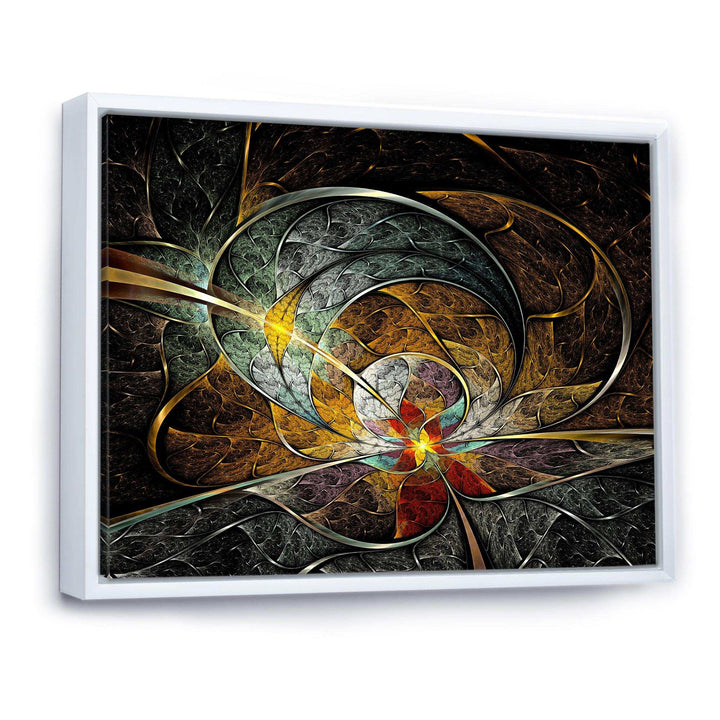 Symmetrical Yellow Digital Art Flower - Modern Wall Art Prints