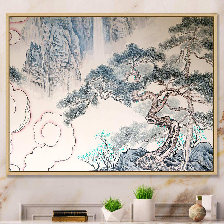 Chinese Blue Tree Art - Traditional Wall Art Prints