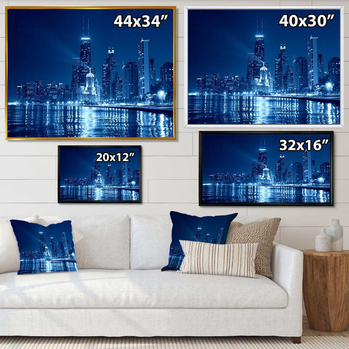 Blue Chicago Skyline Night