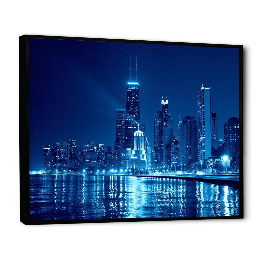 Blue Chicago Skyline Night