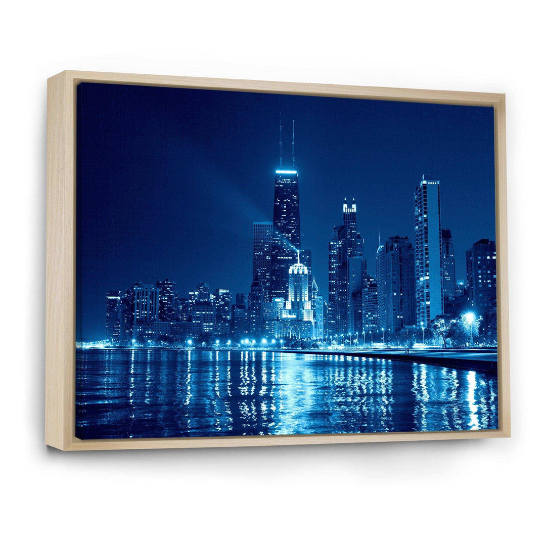 Blue Chicago Skyline Night