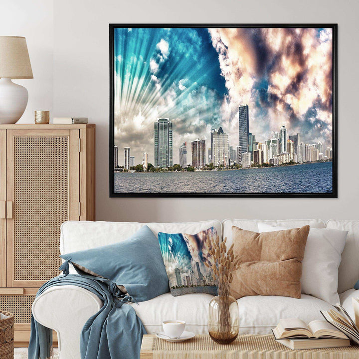Miami Skyline with Clouds
