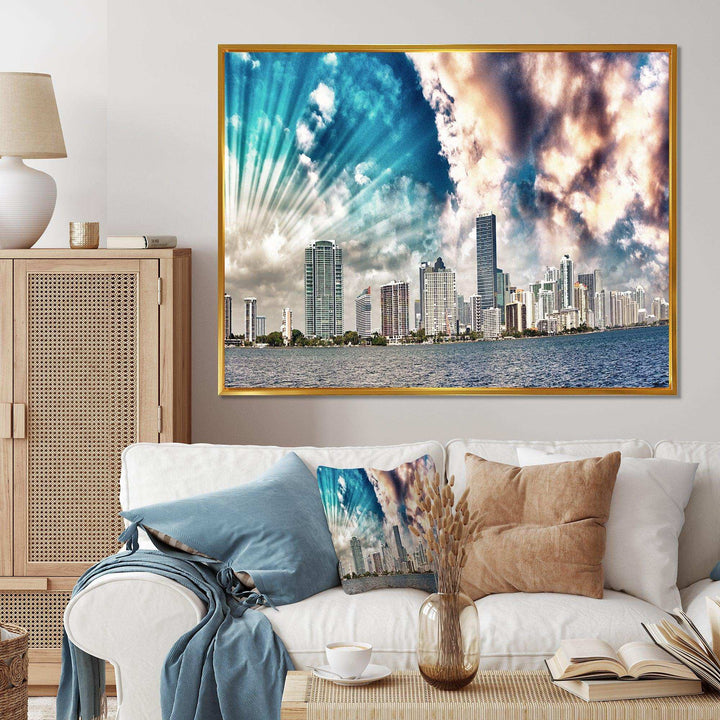 Miami Skyline with Clouds