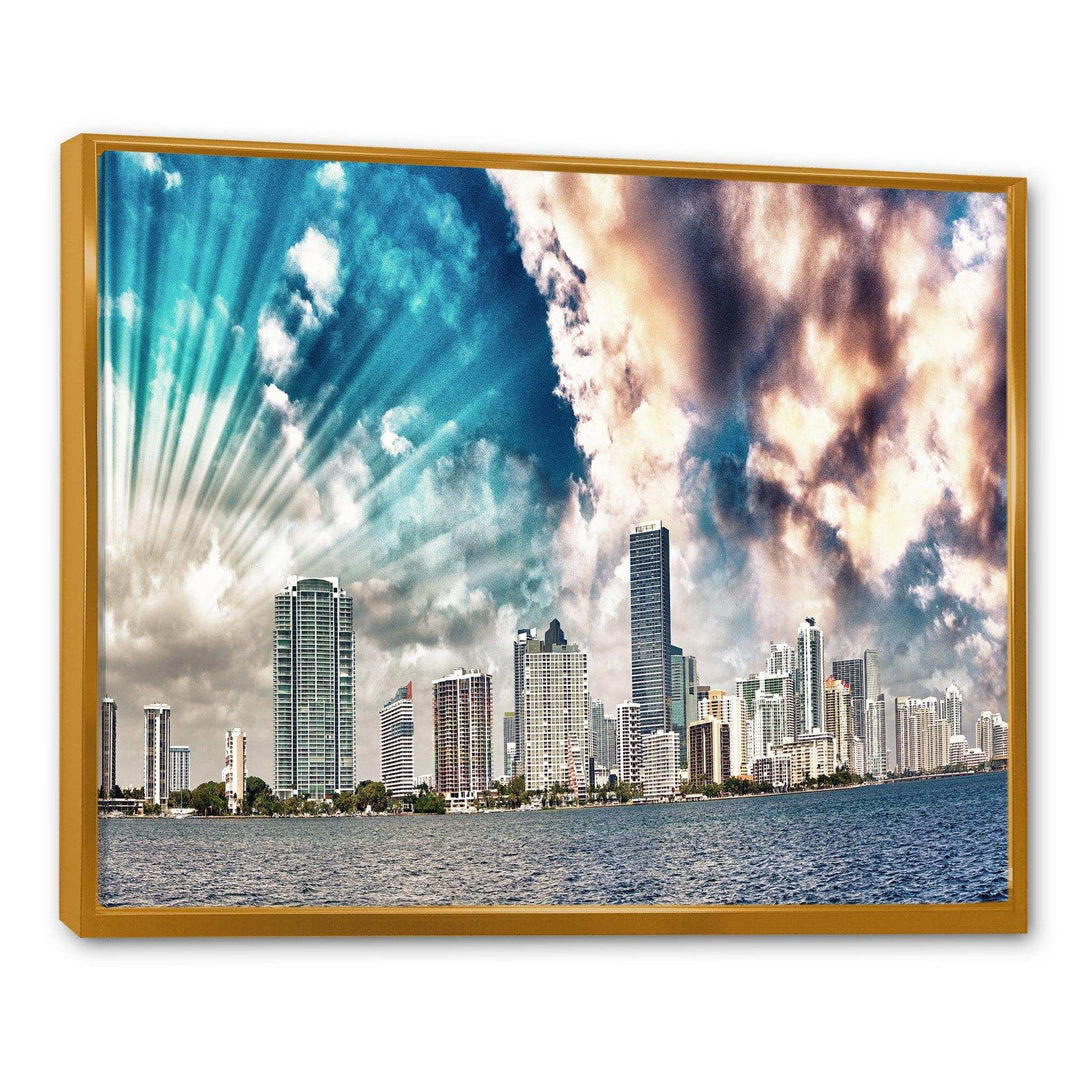 Miami Skyline with Clouds