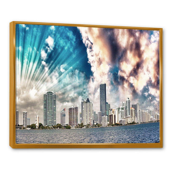 Miami Skyline with Clouds