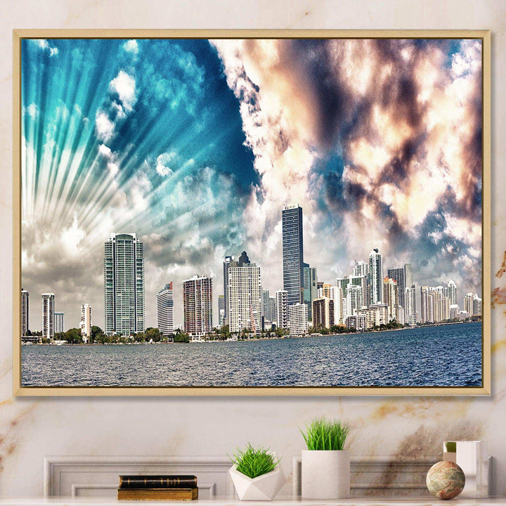 Miami Skyline with Clouds