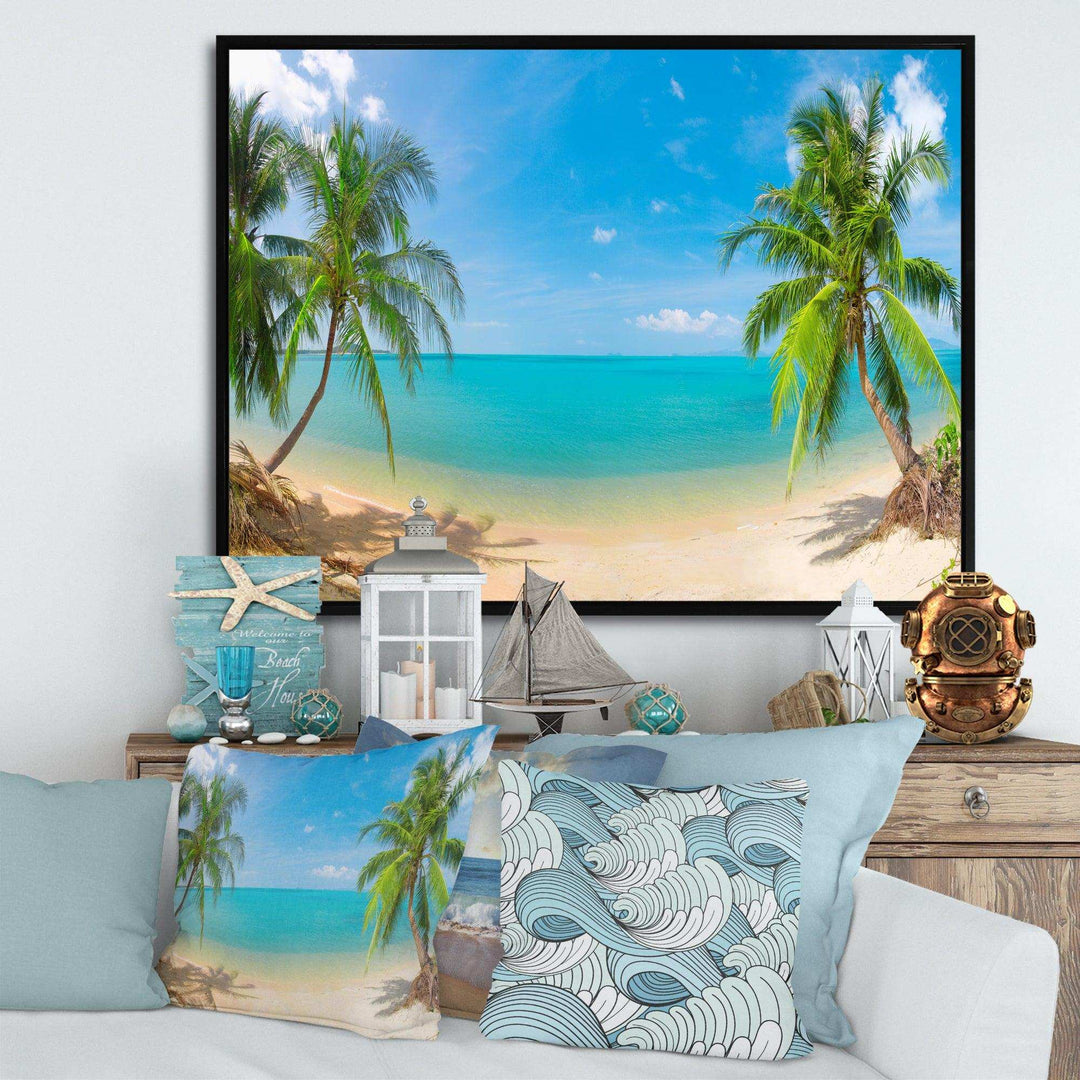 Tropical Beach with Coconut Trees