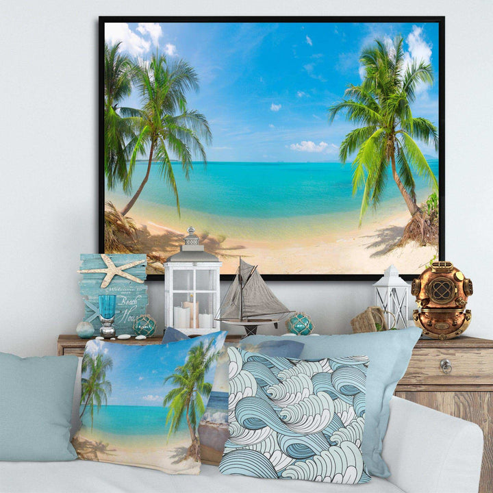 Tropical Beach with Coconut Trees